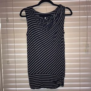dark blue/black and white stripped Express tank